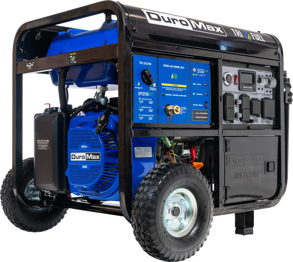 DuroMax 13,750 Watt Tri Fuel Portable HXT Generator w/ CO Alert