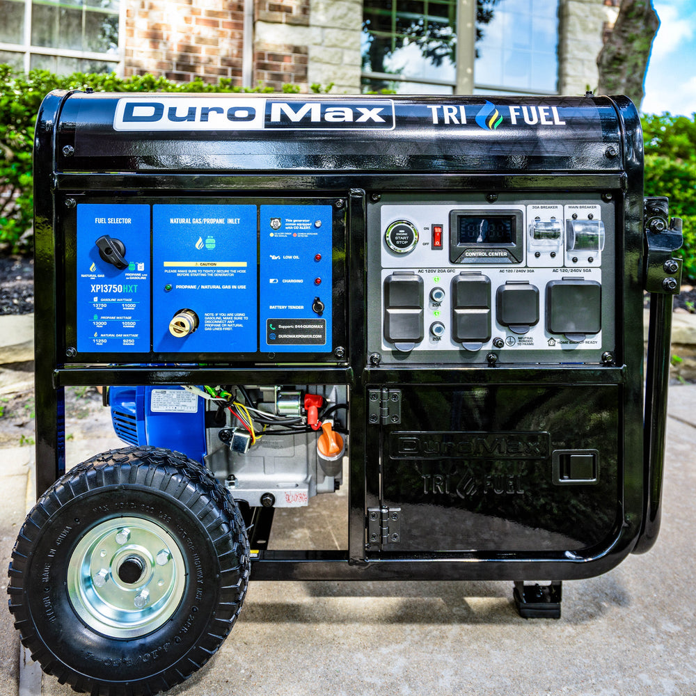 DuroMax 13,750 Watt Tri Fuel Portable HXT Generator w/ CO Alert