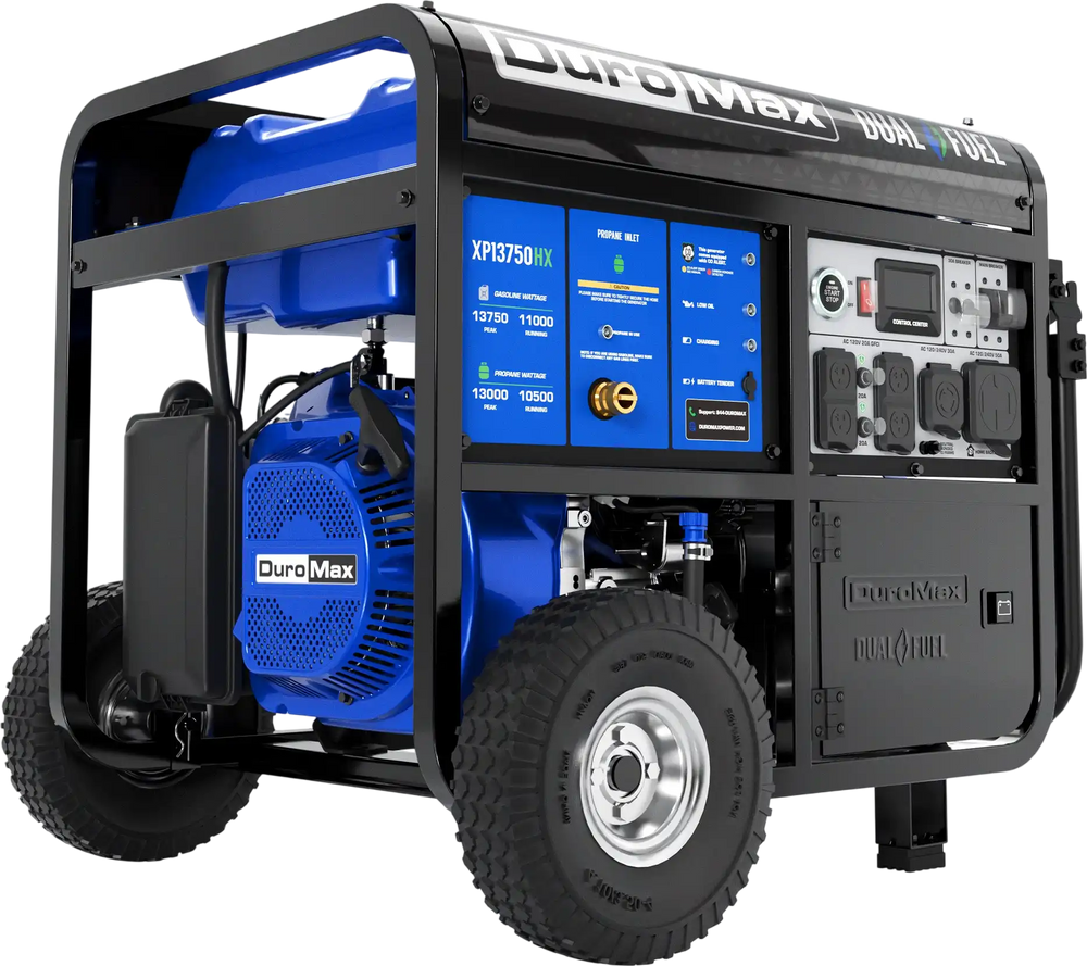 DuroMax 13,750 Watt Dual Fuel Portable HX Generator w/ CO Alert