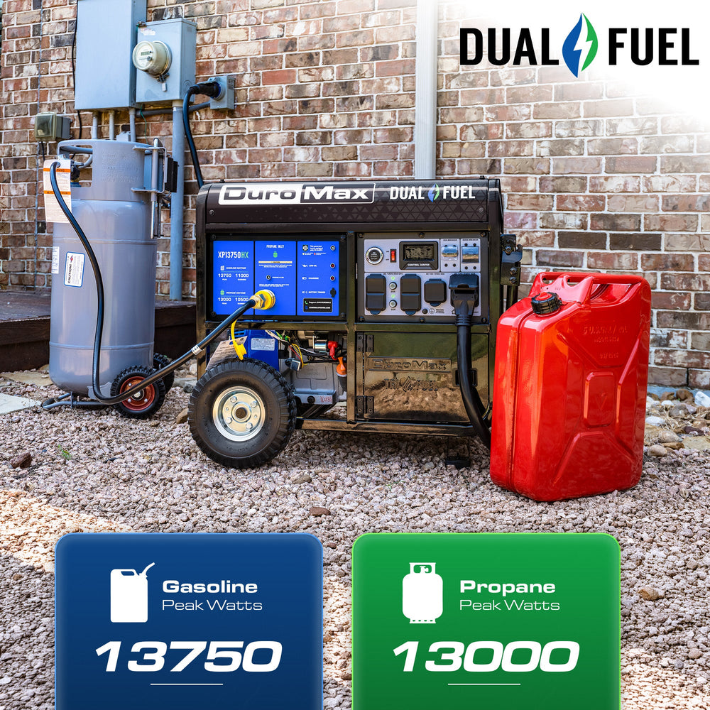 DuroMax 13,750 Watt Dual Fuel Portable HX Generator w/ CO Alert
