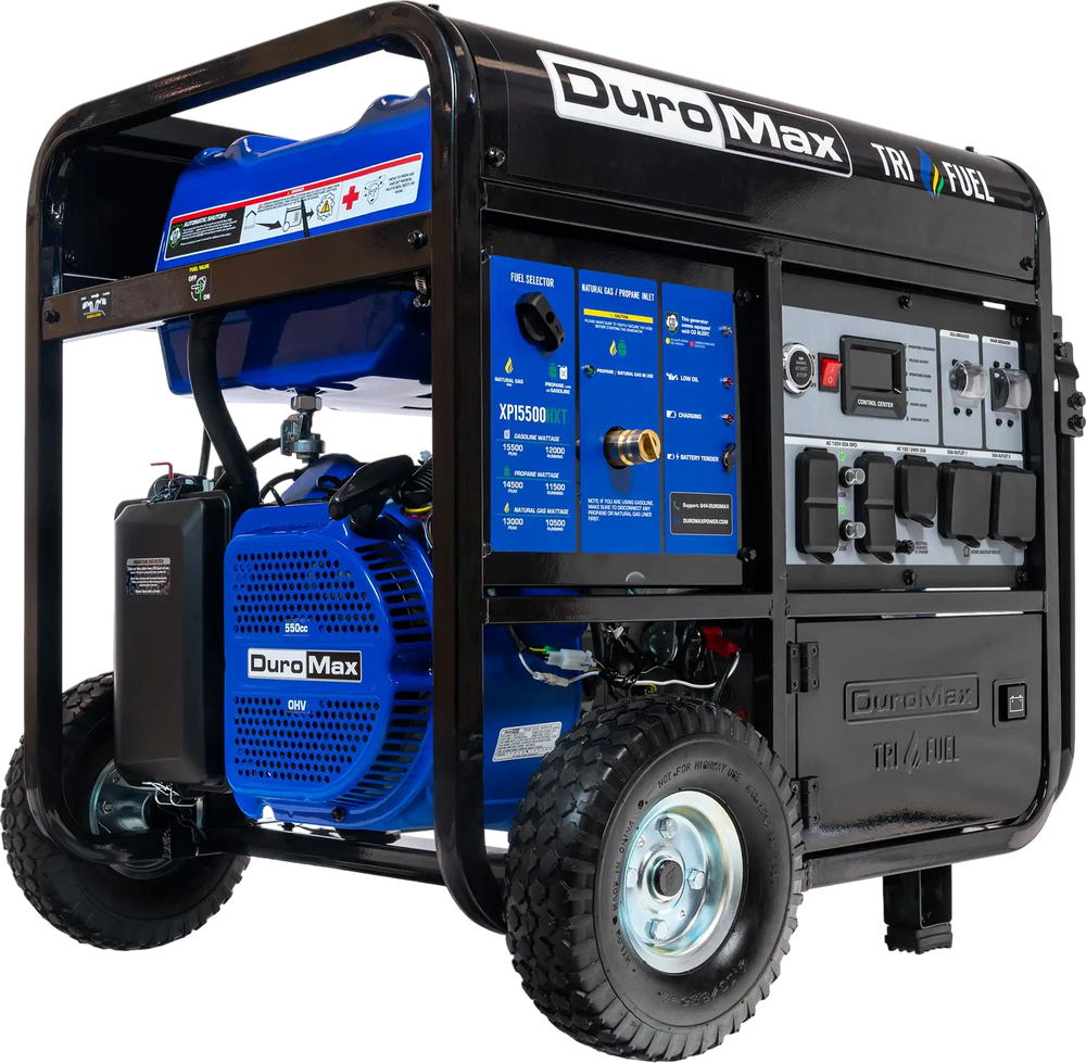 DuroMax 15,500 Watt Tri Fuel Portable HXT Generator w/ CO Alert