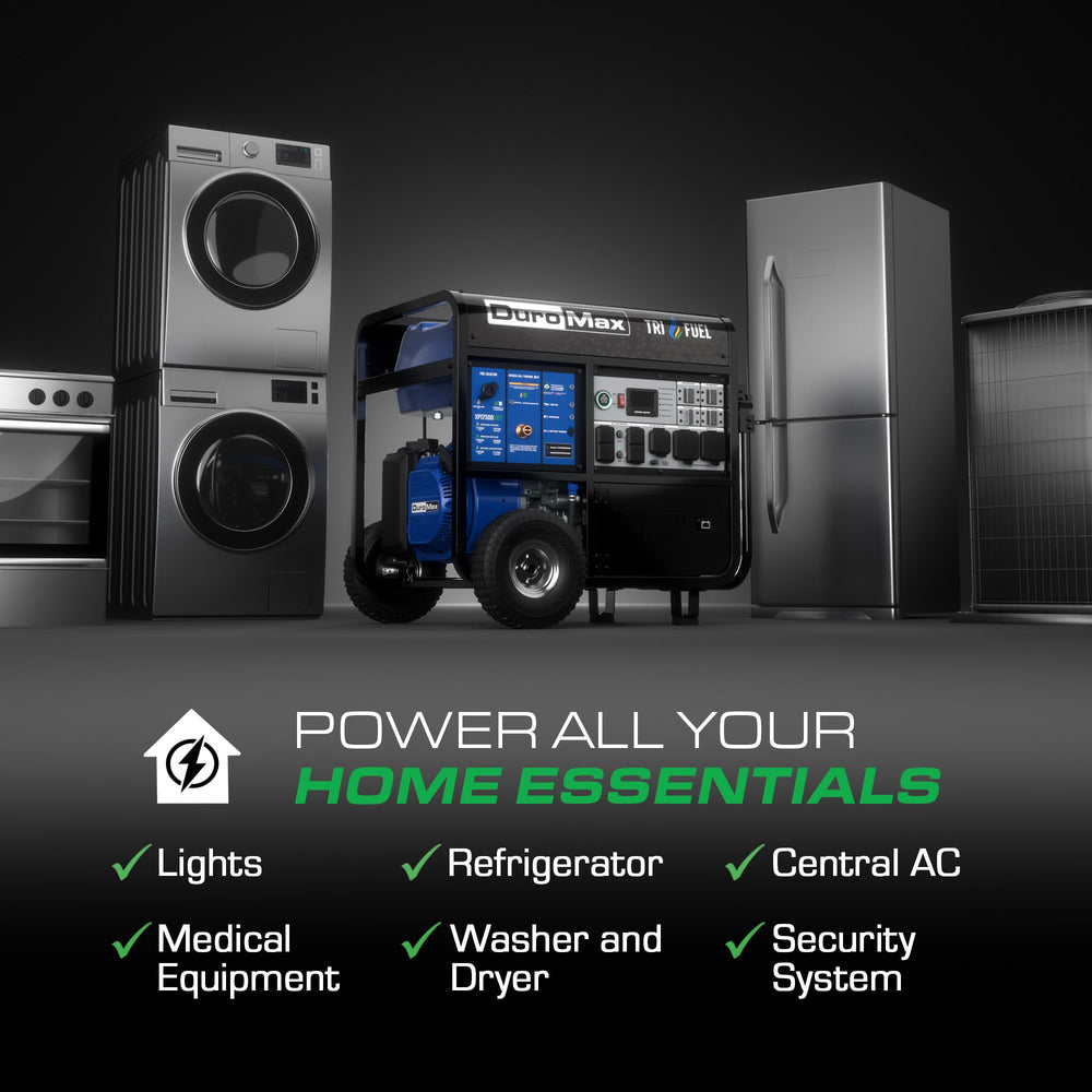 DuroMax 15,500 Watt Tri Fuel Portable HXT Generator w/ CO Alert