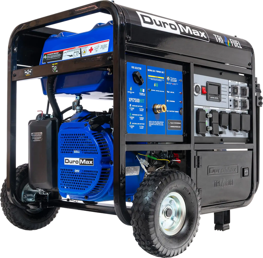 DuroMax 17,500 Watt Tri Fuel Portable HXT Generator w/ CO Alert