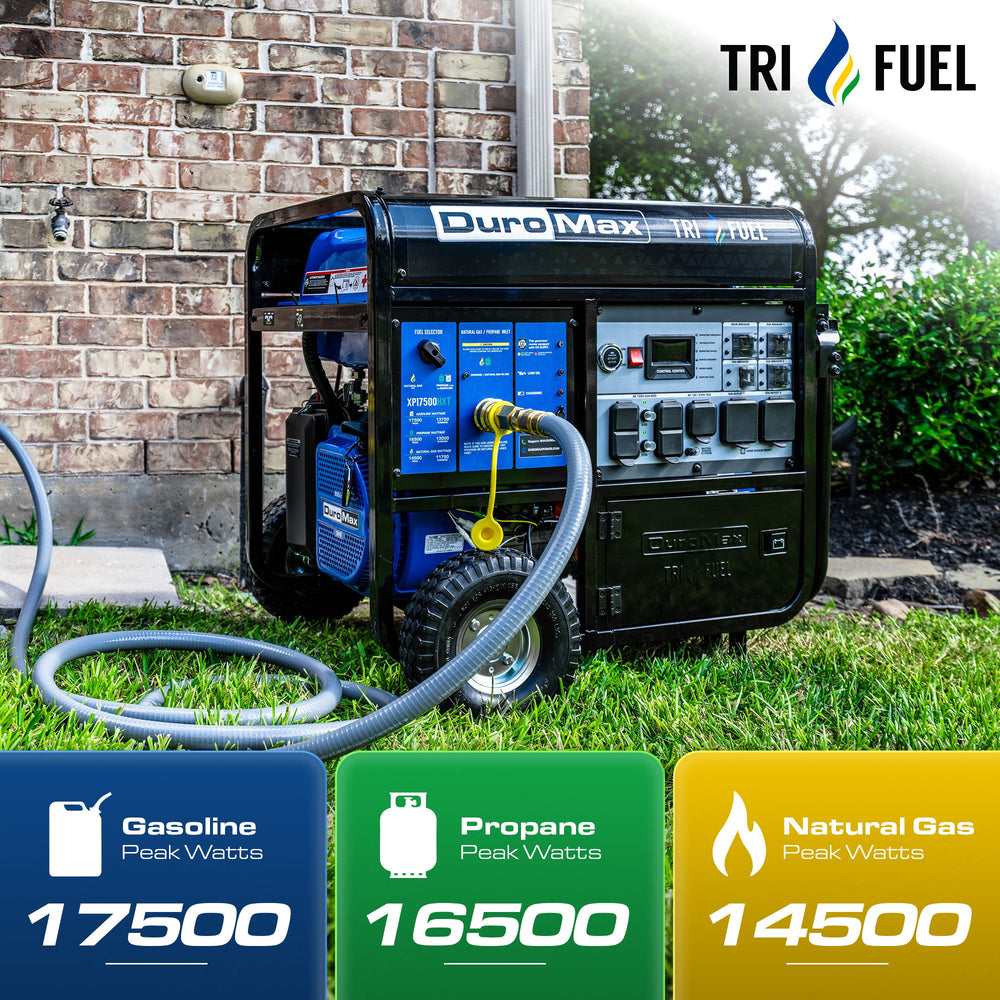 DuroMax 17,500 Watt Tri Fuel Portable HXT Generator w/ CO Alert