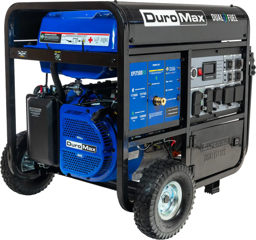 DuroMax 17,500 Watt Dual Fuel Portable HX Generator w/ CO Alert