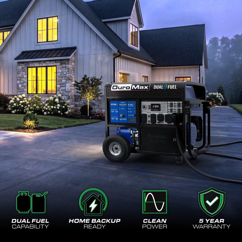 DuroMax 17,500 Watt Dual Fuel Portable HX Generator w/ CO Alert
