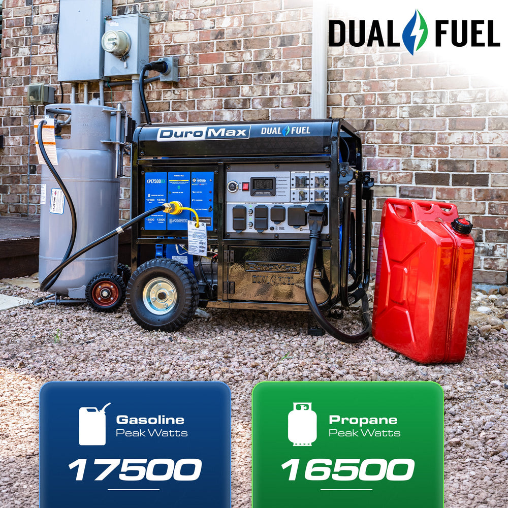 DuroMax 17,500 Watt Dual Fuel Portable HX Generator w/ CO Alert
