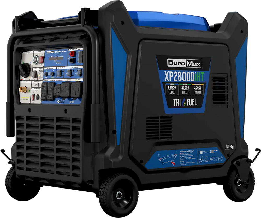DuroMax 28,000 Watt Tri Fuel Portable Inverter Generator w/ CO Alert