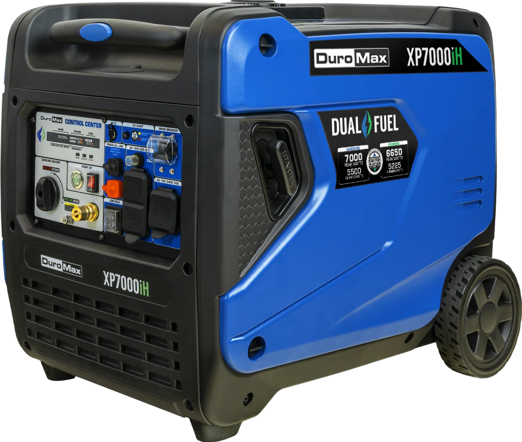 DuroMax XP7000iH 5500W/7000W Dual Fuel Generator Gas Propane Remote Start Inverter CO Alert New