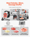 Vevor Commercial Meat Grinder 1100W Electric 14 Lbs/Min 0.2" Cutting Slicer & Sausage Stuffer New