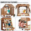 Vevor Outdoor Wooden Kids Playhouse with Slide Ladder and Kitchen Set New