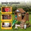 Vevor Outdoor Wooden Kids Playhouse with Slide Ladder and Kitchen Set New