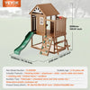 Vevor Outdoor Wooden Kids Playhouse with Slide Ladder and Kitchen Set New
