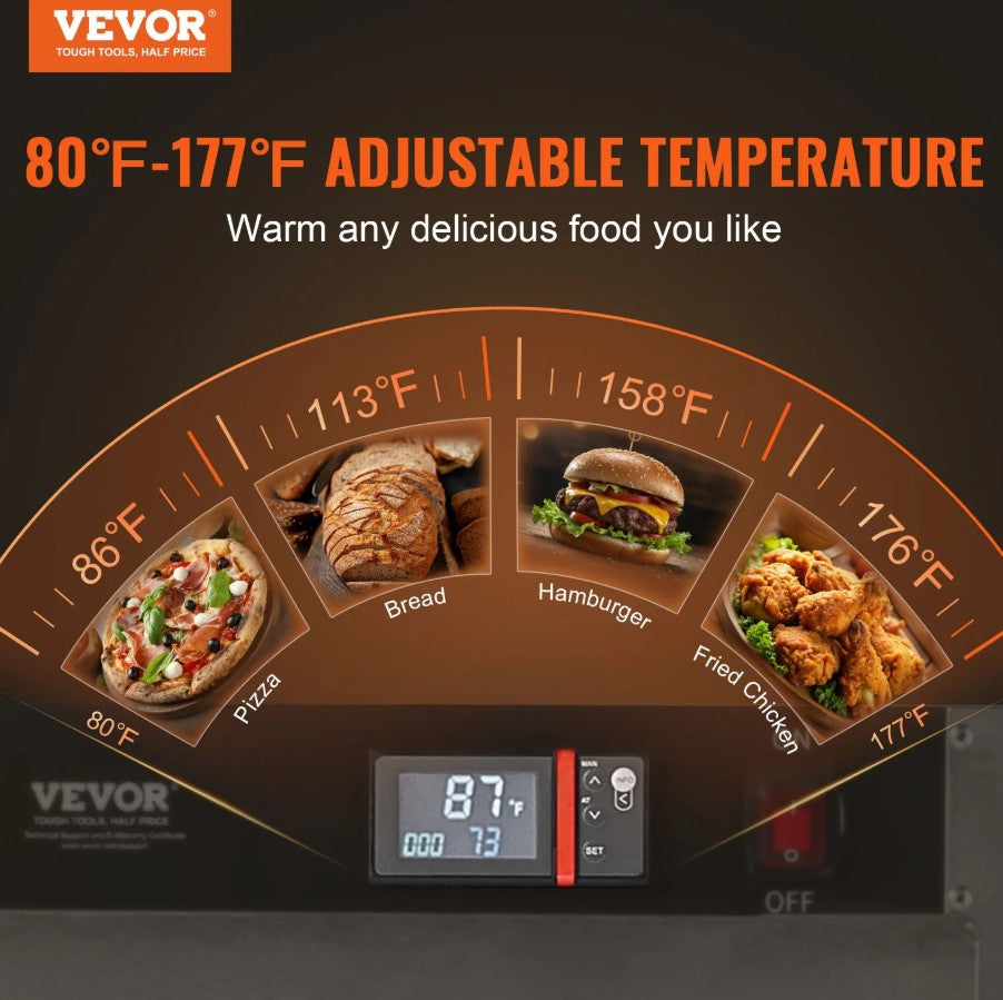 Vevor Commercial Hot Box 4-Tier Food Warmer 850W with Water Tray New