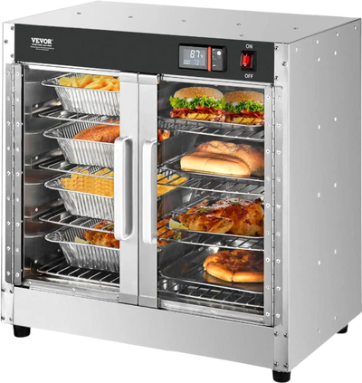 Vevor Hot Box Food Warmer 4-Tier 850W Double Door Stainless Steel with Water Tray New