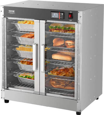 Vevor Hot Box Food Warmer 5 Shelves 850W 360° Air Circulation with Water Tray New