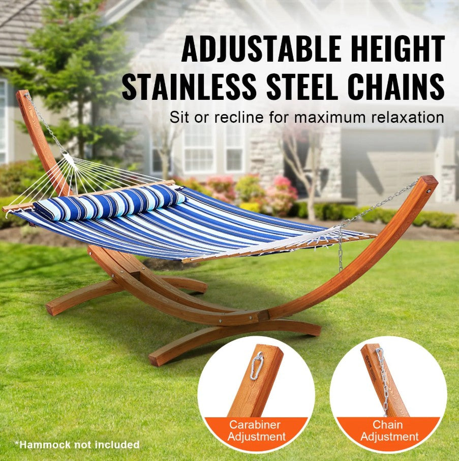 Vevor Wooden Hammock Stand 475 Lbs Capacity Fits 9'–13' Hammocks Solid Larch Wood Frame New