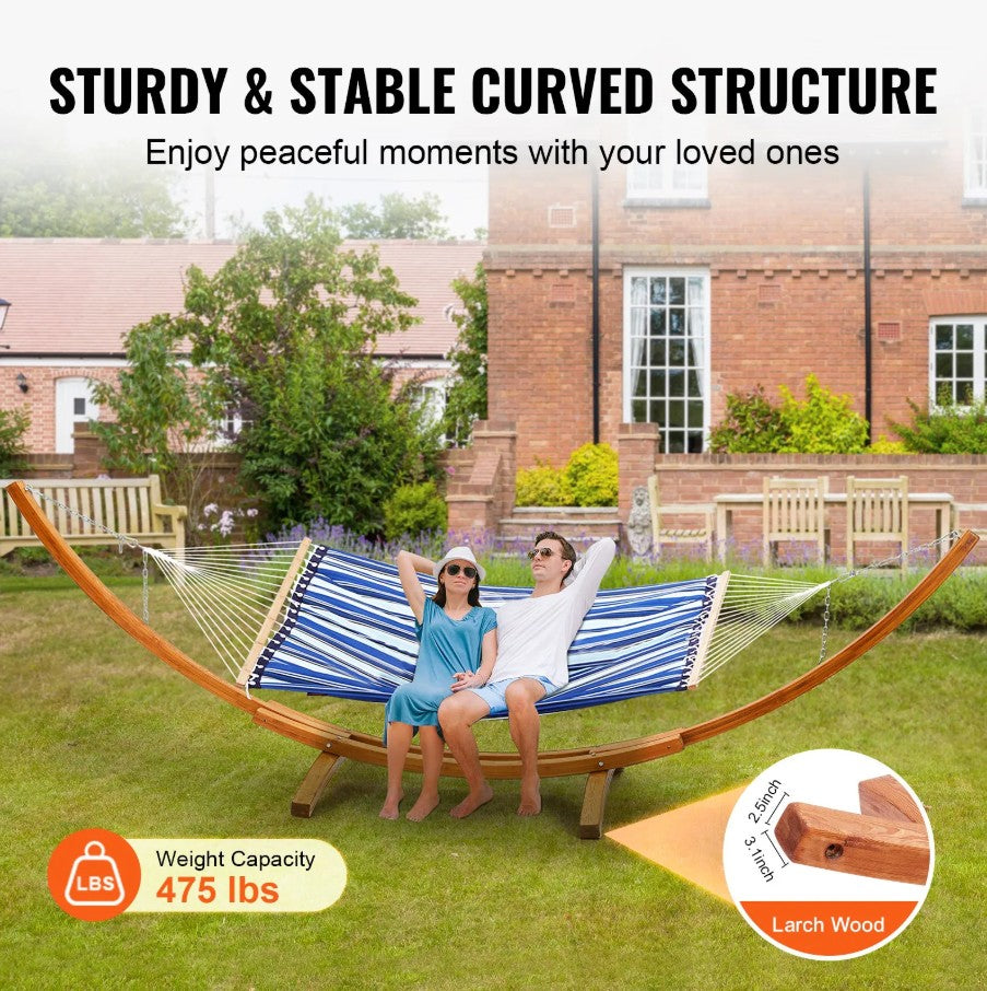 Vevor Wooden Hammock Stand 475 Lbs Capacity Fits 9'–13' Hammocks Solid Larch Wood Frame New