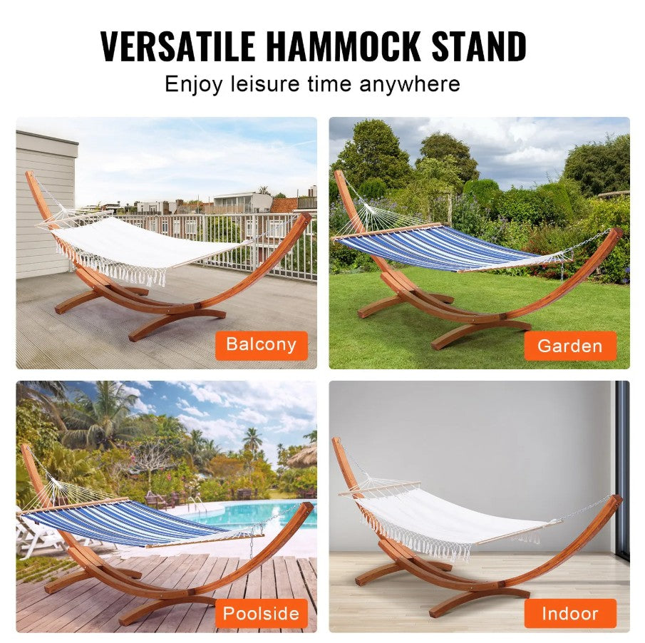 Vevor Wooden Hammock Stand 475 Lbs Capacity Fits 9'–13' Hammocks Solid Larch Wood Frame New