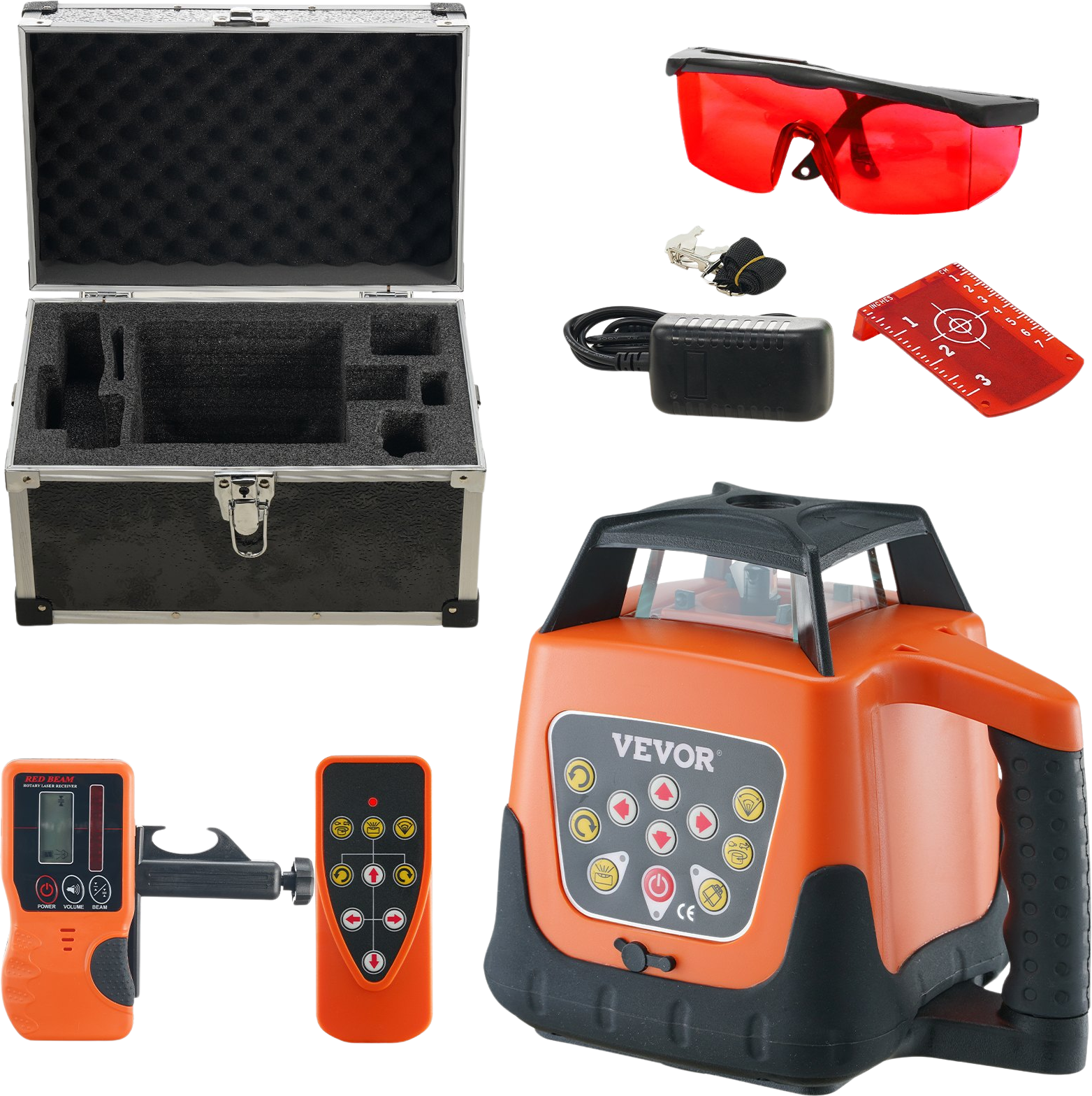 Vevor Rotary Laser Level 1650' Manual Self-Leveling Mode 360° 5 Rotation Speeds 4 Scanning Angles New