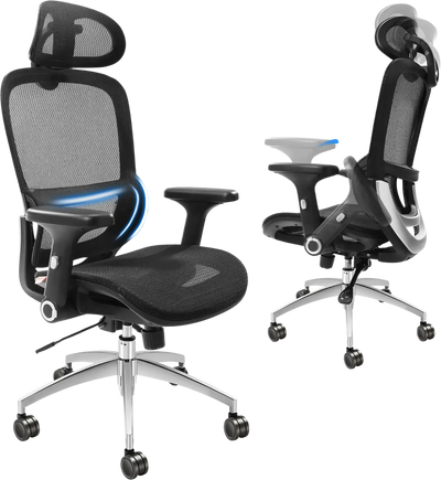 Vevor Ergonomic Office Chair Mesh with Adjustable Tilt Angle and Head Support New
