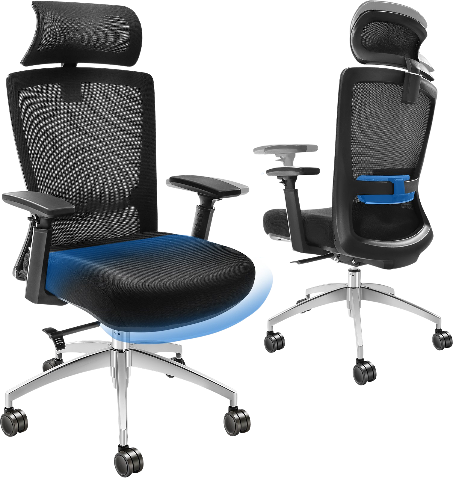 Vevor Ergonomic Office Chair Mesh with Adjustable Seat and S-Shape Lumbar Support New