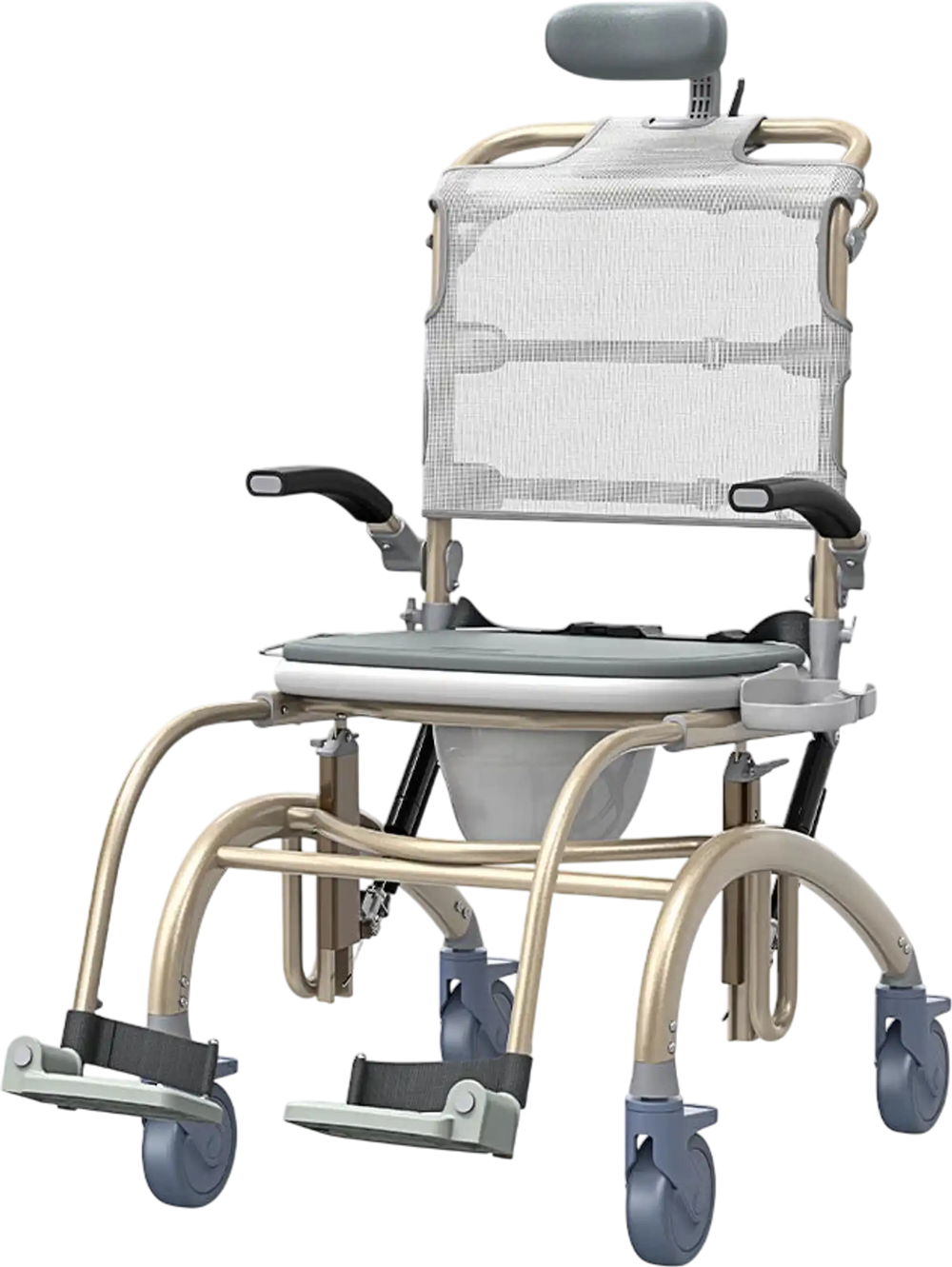 Vocic XZY08 Shower Chair 30° Reclining 300 lb. Capacity 3-in-1 Care Ne ...