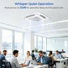 Ceiling cassette mini split AC with whisper quiet operation at 32 dB, ideal for homes and offices.