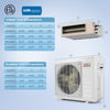 Concealed ducted mini split AC unit with 27000 BTU capacity, featuring inverter technology and smart control options.