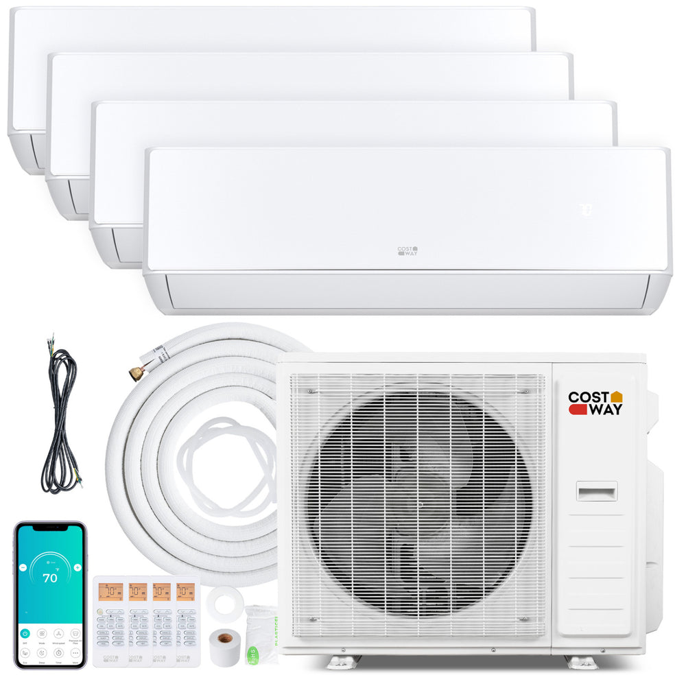 X-Pro 35000 BTU 4 Zone 22.5 SEER2 Mini Split AC with Heat Pump-9K + 12K + 12K + 12K - Gallery View 1 of 10