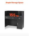 Vevor Reception Desk 47" Rectangular MDF Counter with 3 Lockable Drawer and Storage Cabinet Black New