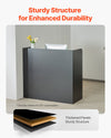 Vevor Reception Desk 47" Rectangular MDF Counter with 3 Lockable Drawer and Storage Cabinet Black New