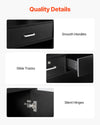 Vevor Reception Desk 47" Rectangular MDF Counter with 3 Lockable Drawer and Storage Cabinet Black New