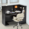 Vevor Reception Desk 55" L-Shaped MDF Counter with Drawer and Storage Cabinet Black New