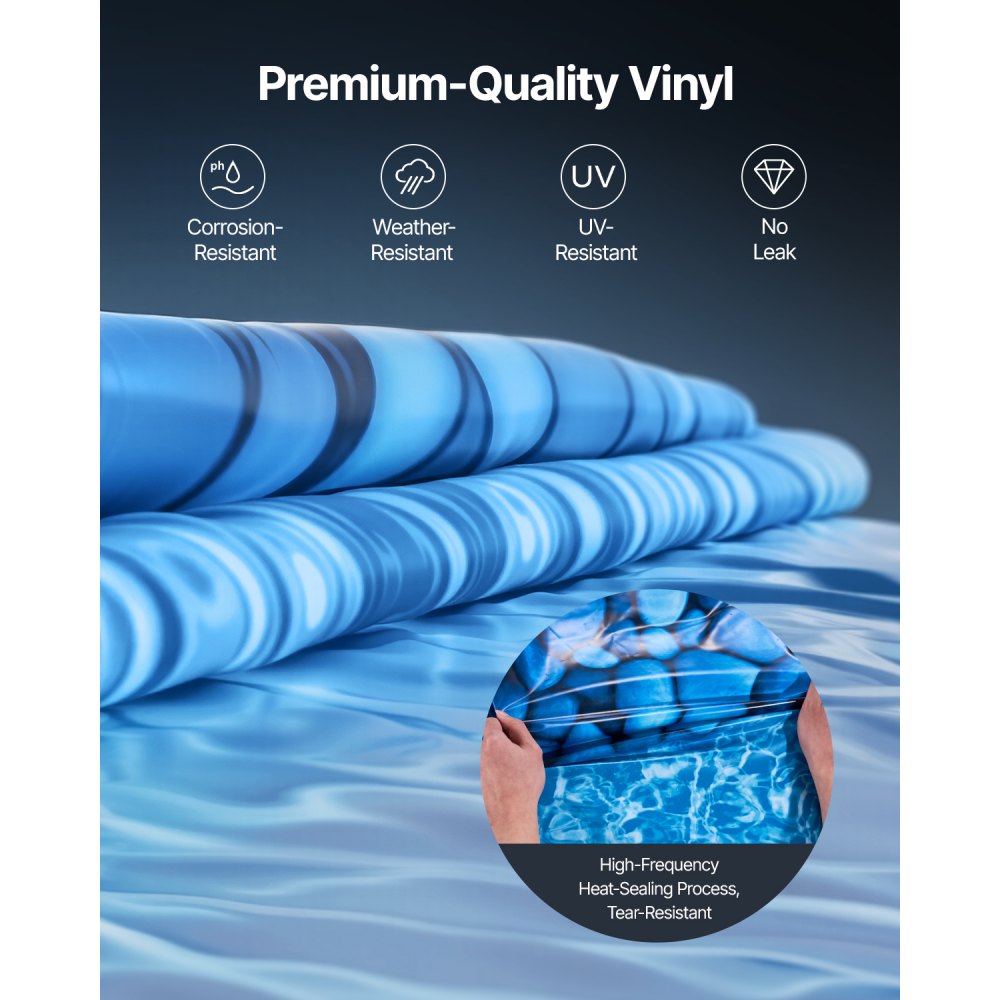Vevor 18' x 33' Oval Pool Liner 54" Wall Height Overlap Vinyl Above Ground New