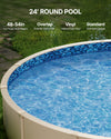 Vevor 24' Round Overlap Pool Liner for 54" Wall Height Durable Vinyl New