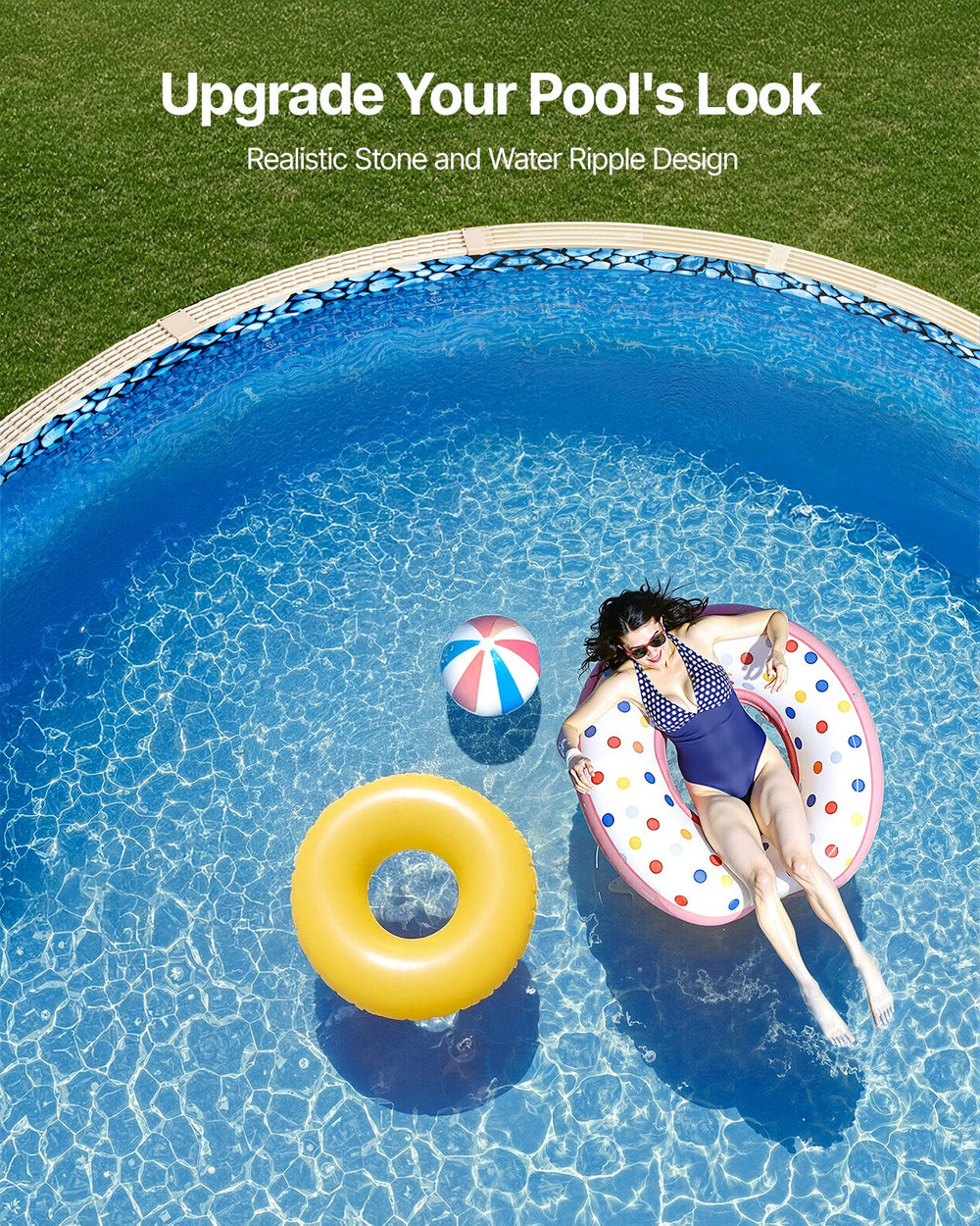 Vevor 24' Round Overlap Pool Liner for 54" Wall Height Durable Vinyl New