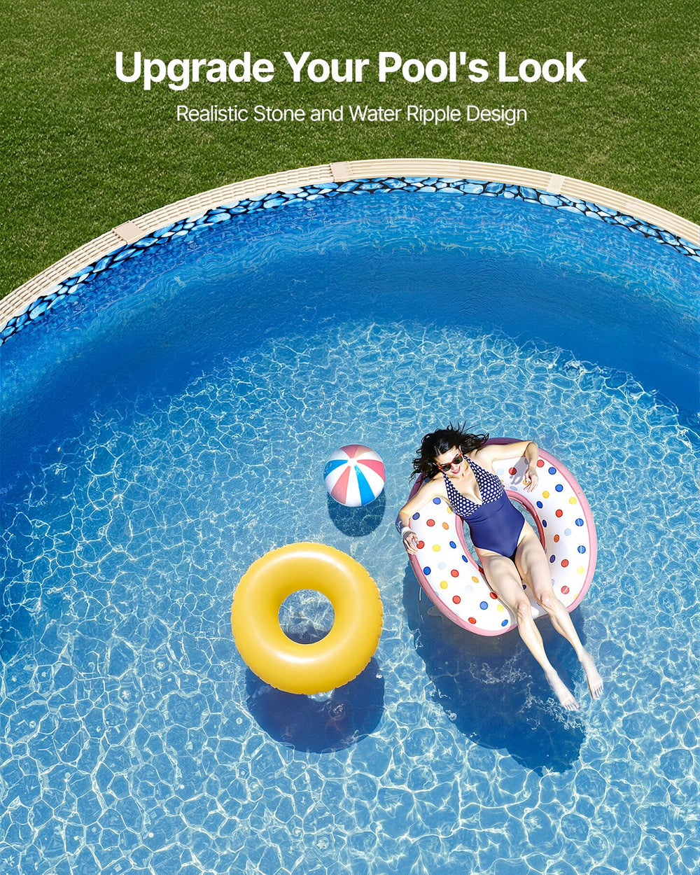 Vevor 33' Round Pool Liner 52" Wall Height Unibead Vinyl Above Ground New