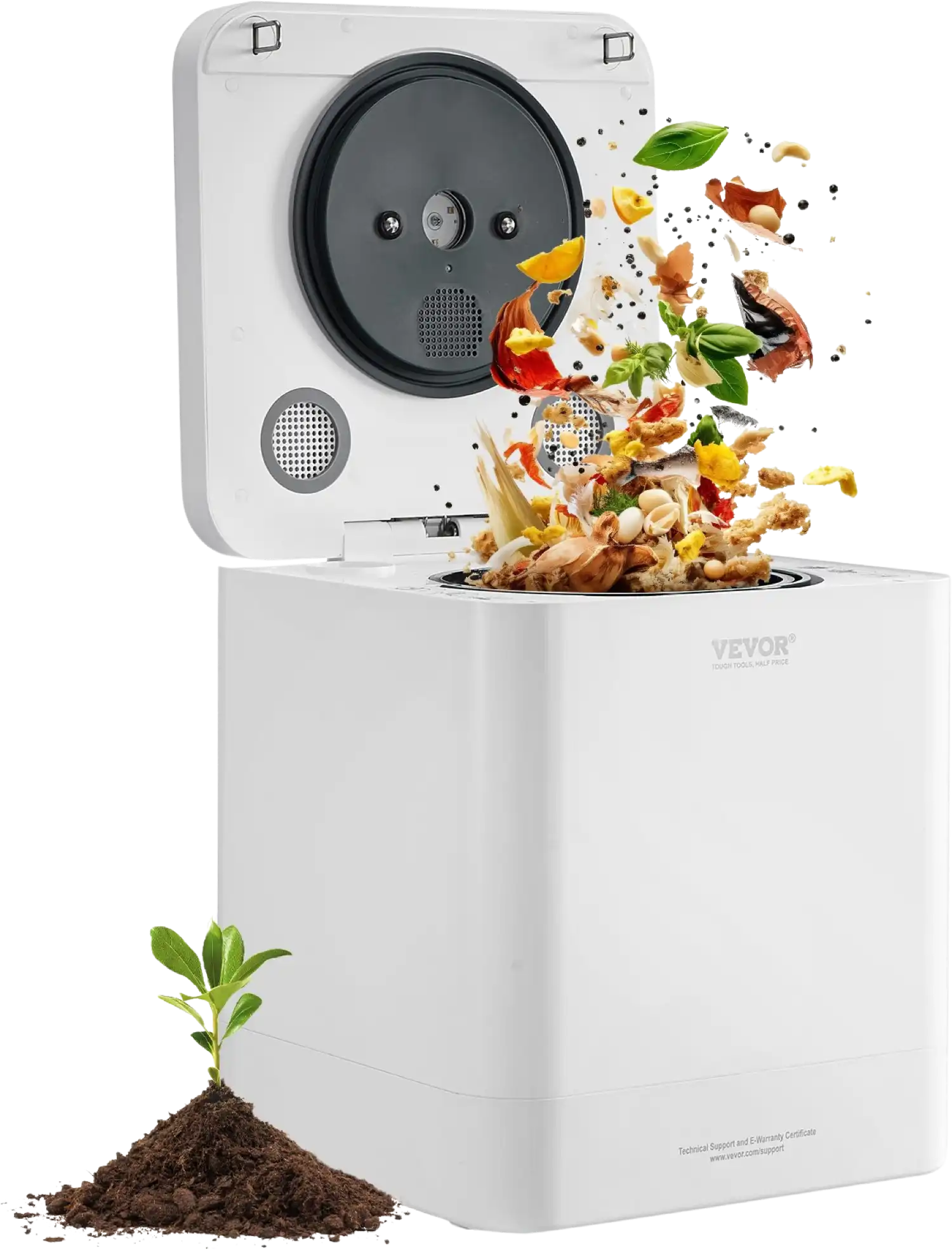 Vevor Kitchen Composter 5.28 Qt Electric Countertop Food Recycler with Dual Modes and Self-Cleaning Function New