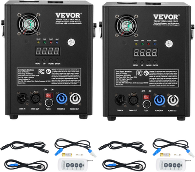 Vevor Cold Spark Machine 500W 6.5' to 13' Special Effects Fireworks for Events 2 Units New