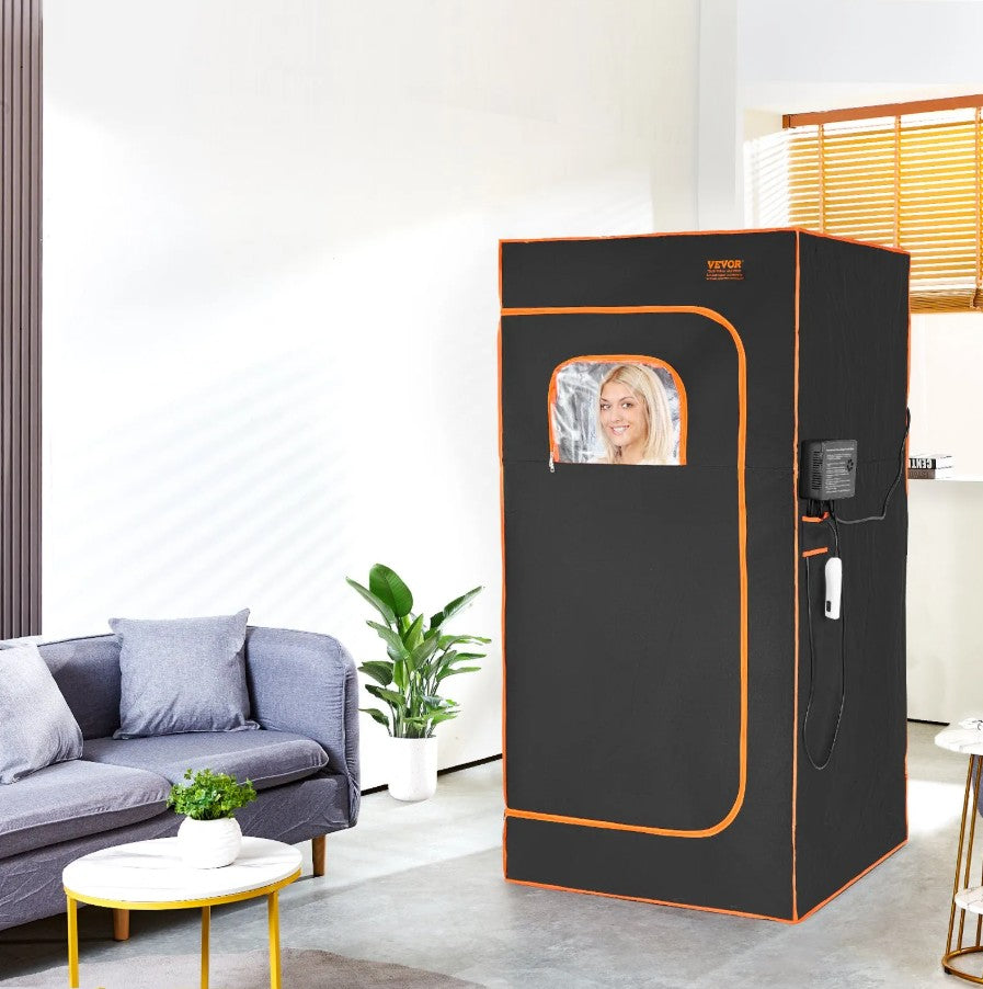 Vevor Infrared Sauna Tent 1400W Full Body Portable Spa Adjustable Temperature with Chair New