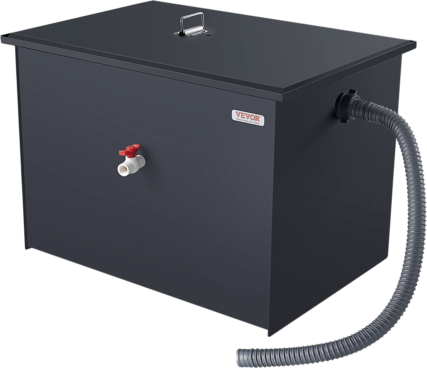 Vevor Grease Trap 30 Lbs Capacity 10.81 GPM Carbon Steel Commercial Wastewater Oil Interceptor New