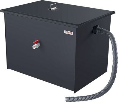 Vevor Grease Trap 30 Lbs Capacity 10.81 GPM Carbon Steel Commercial Wastewater Oil Interceptor New