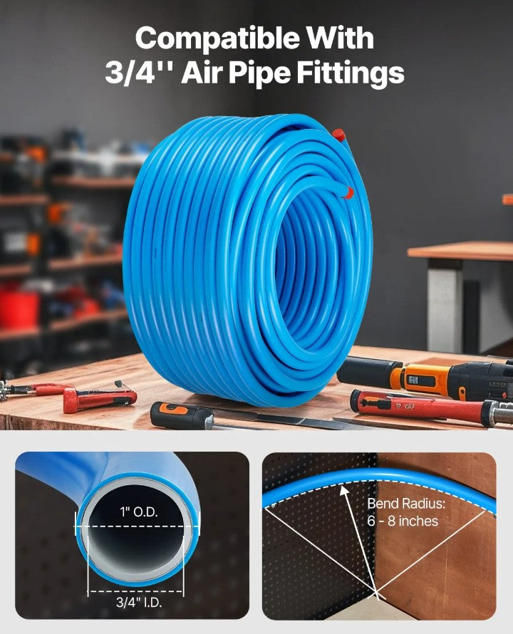 Vevor Air Compressor Line Kit 3/4" x 300' HDPE Aluminum Complete Piping System New