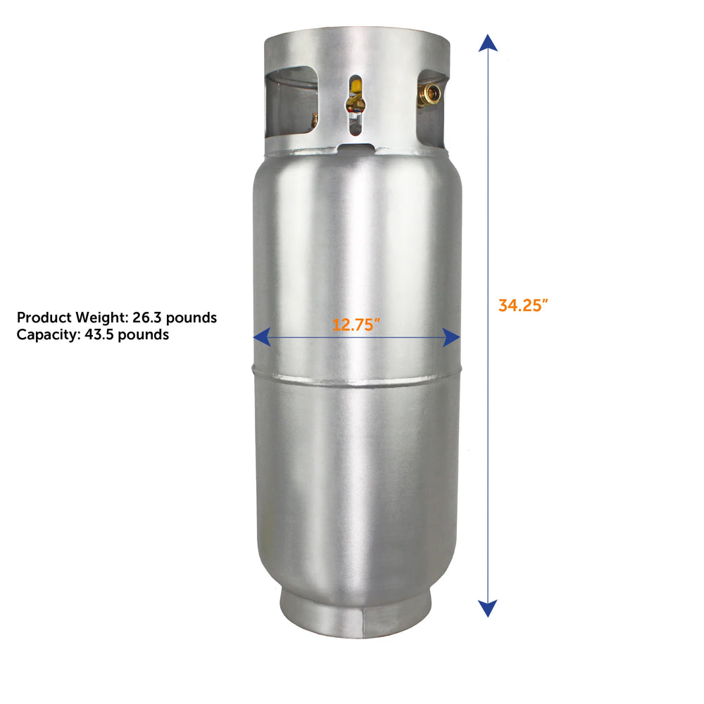 Flame King Forklift Propane Cylinder Aluminum with Gauge 43.5 lbs 9 Gal. Capacity New