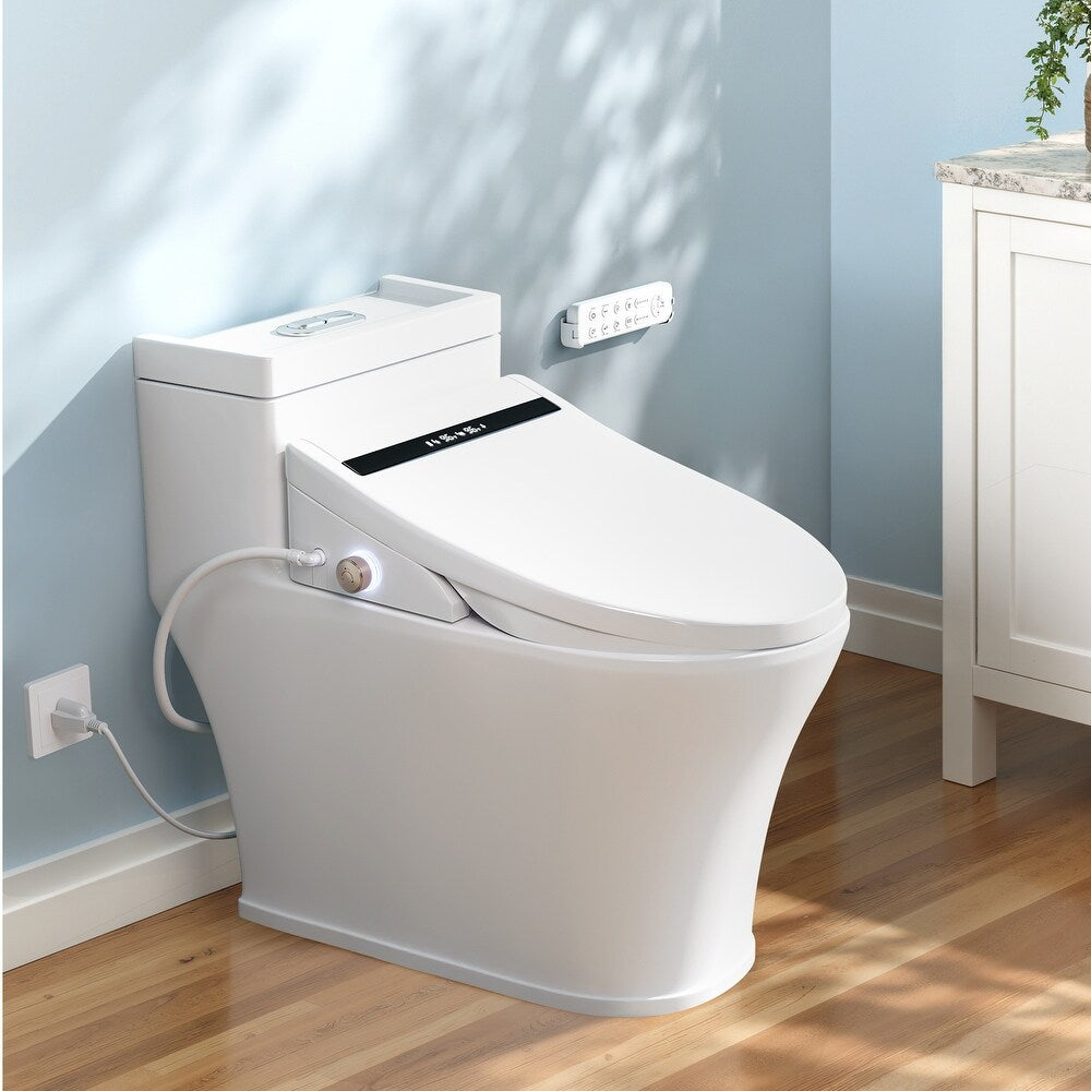 Yulika Smart Toilet Seat Electric Heated Bidet with Air Dryer Soft Close Elongated New