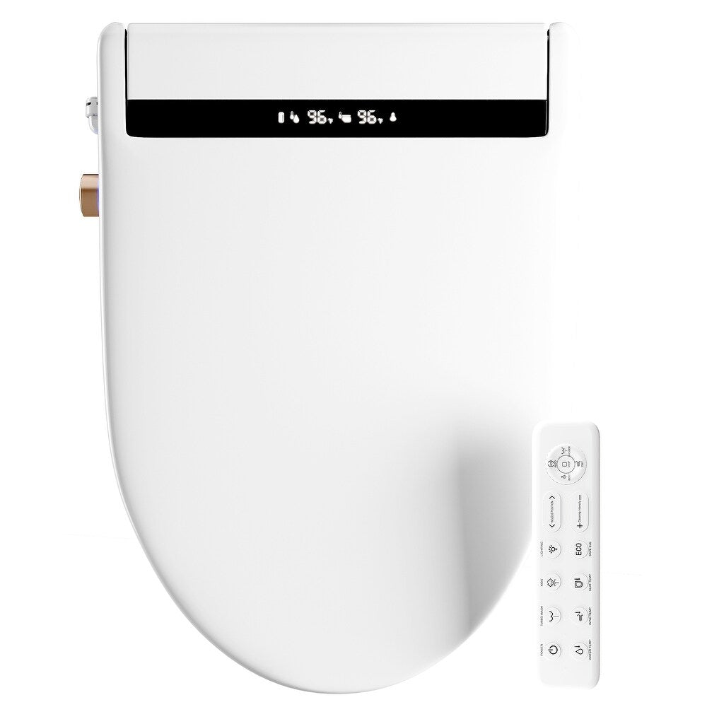 Yulika Smart Toilet Seat Electric Heated Bidet with Air Dryer Soft Close Elongated New