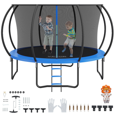 Vevor Trampoline 12' 400 Lbs. Capacity with Enclosure Net and Spring Cover Padding New