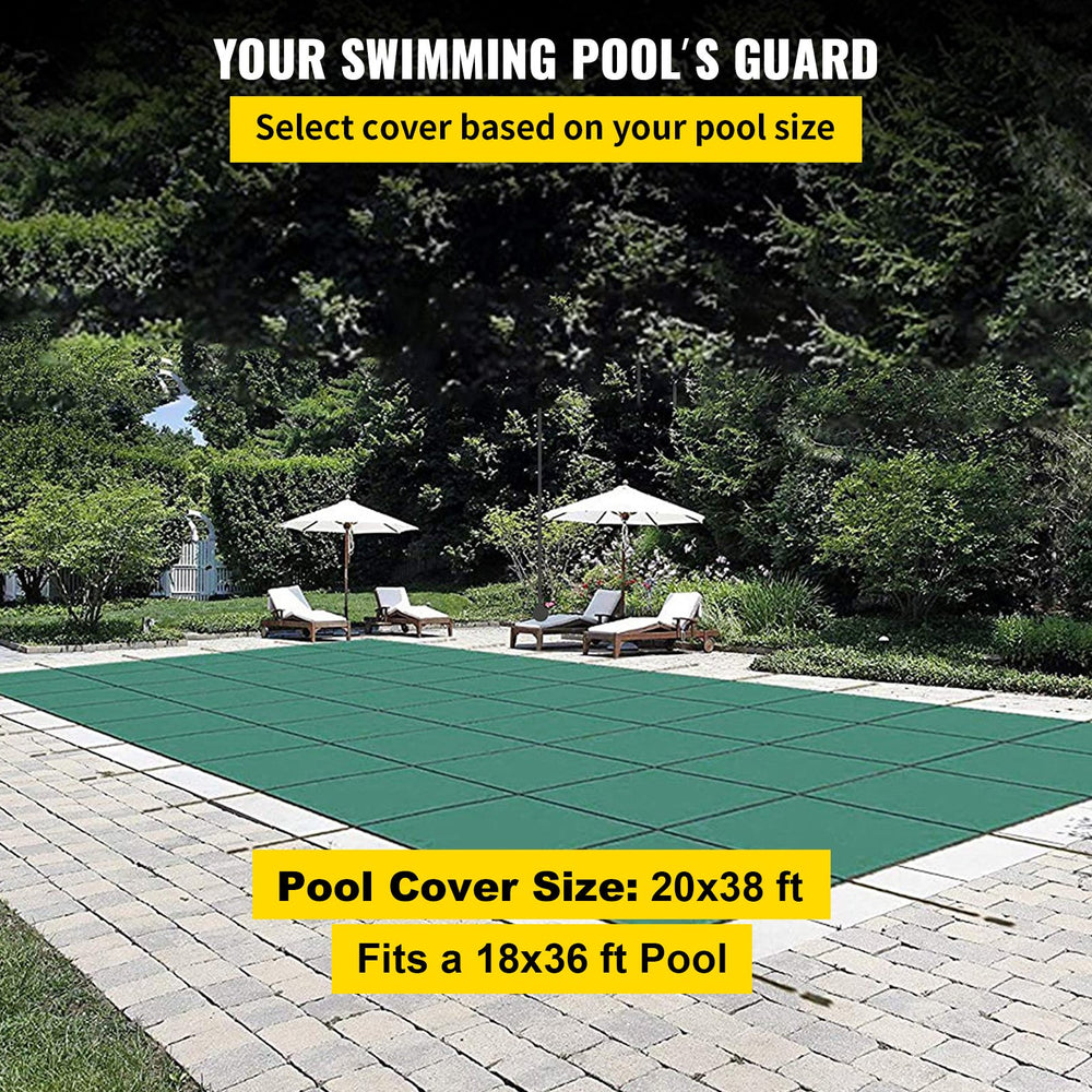 Vevor Pool Safety Cover Fits 18' x 36' Rectangle Inground Pool Green Mesh Cover New