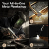 Laser welder, cutter, and cleaner in action for metal workshop use